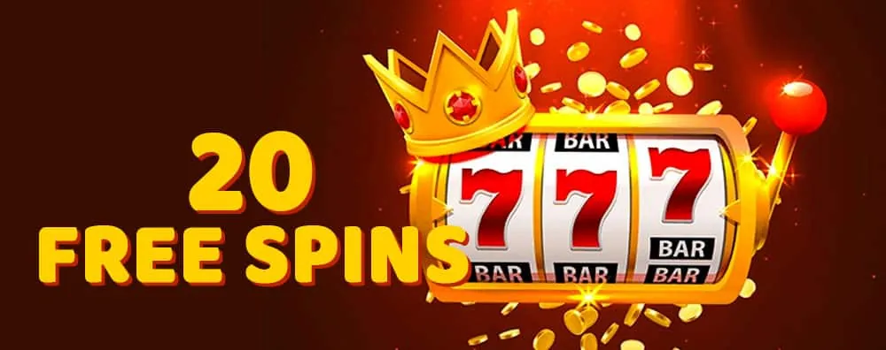 Casino bonuses — 20 free spins slot machine illustration